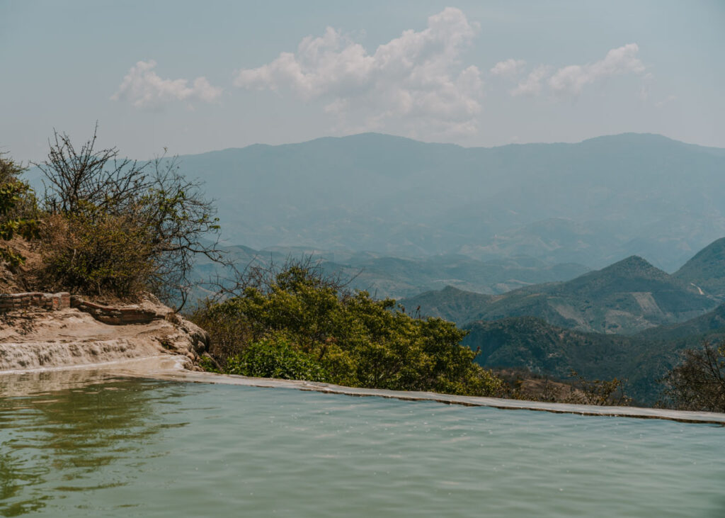Natural pool at Hierve el Agua, a stop on this Oaxaca City itinerary