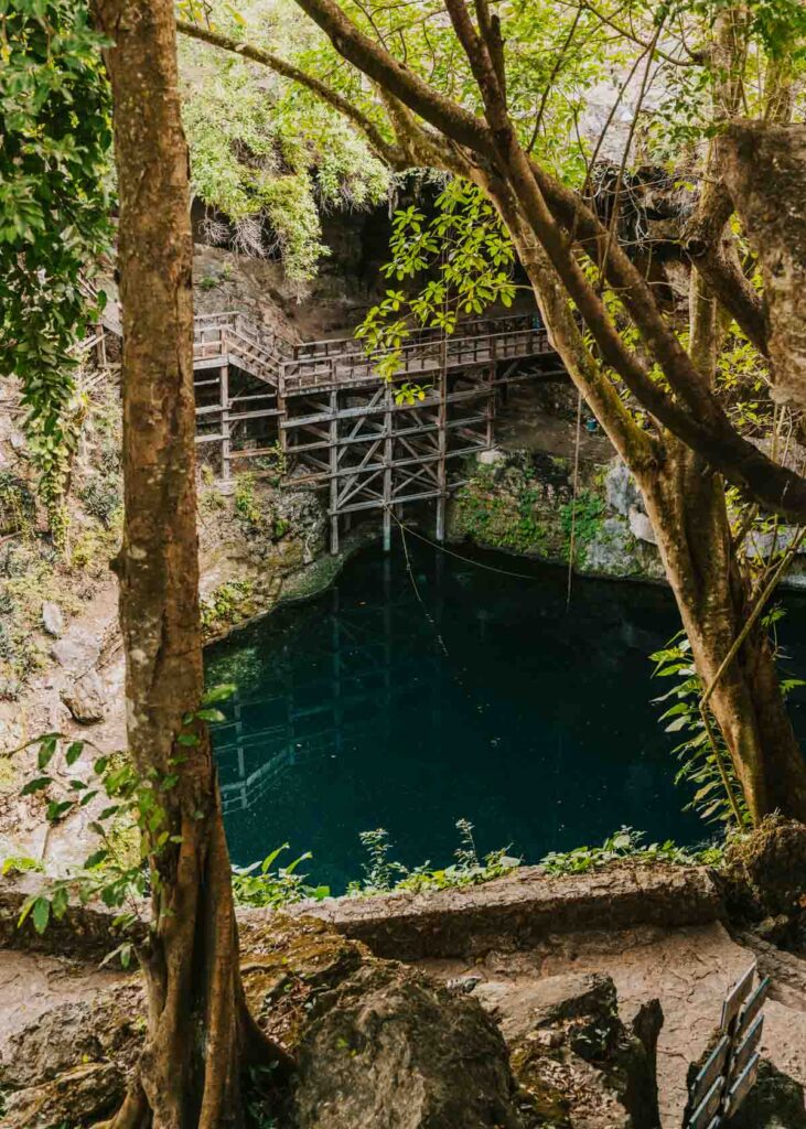 View of Cenote Zaci in downtown Valladolid