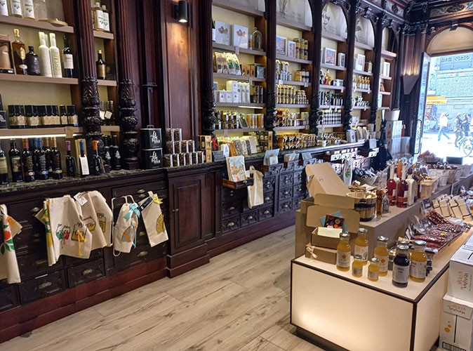 The inside of a store with many local wines, spirits and other gift ideas