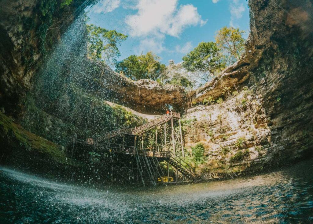 Cenote Saamal at Hacidena Selva Maya in Valladolid Mexico